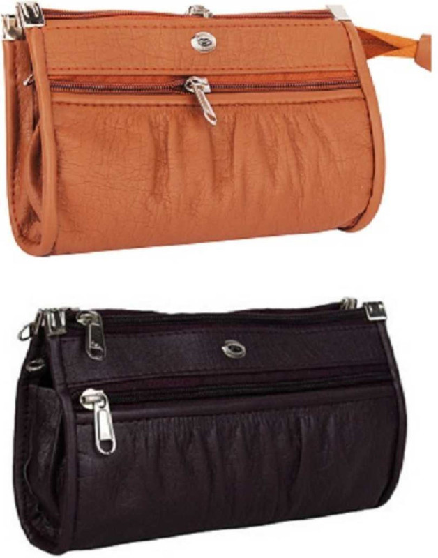 bagesi Formal, Casual Tan, Black  Clutch