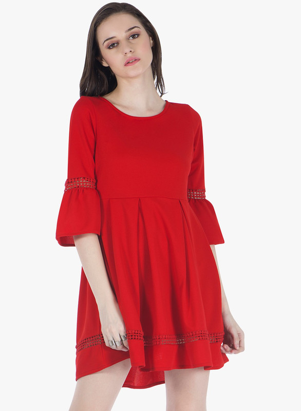 Buy FabAlley Women Skater Red Dress Online at desertcartZimbabwe