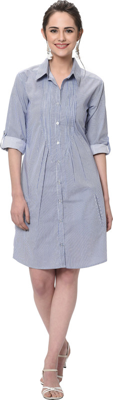 colornext Women Shirt Blue Dress