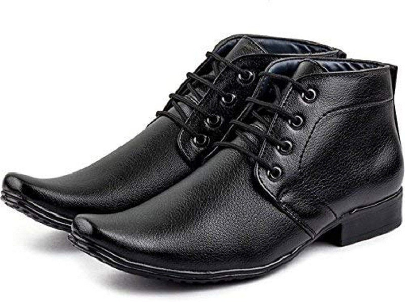 nirmit fashions Black High Lace Up For Men(Black)