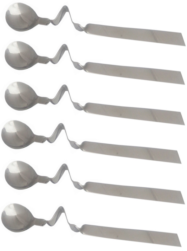shahi Honey Spoon with Curved Handle Ice Cream, Tea Scoop Stainless Steel Tea Spoon Set(Pack of 6)