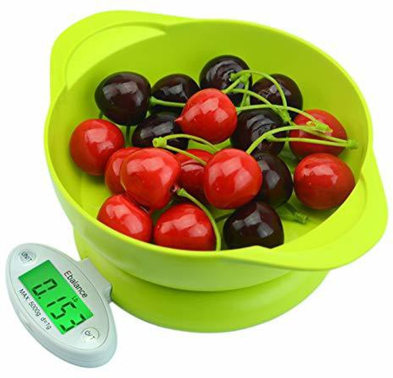 uniqual Digital Kitchen Plastic Weighing Scale with Bowl 11 Lb for Vegetables Fruits Spices Powders,17 cm,Green Weighing Scale(Green)