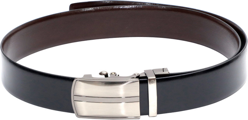 arado Men Evening, Party, Formal Black Genuine Leather Reversible Belt
