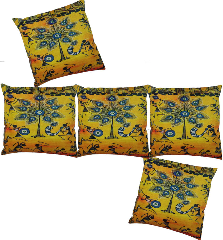diyank Printed Cushions & Pillows Cover(Pack of 5, 40*40, Multicolor)