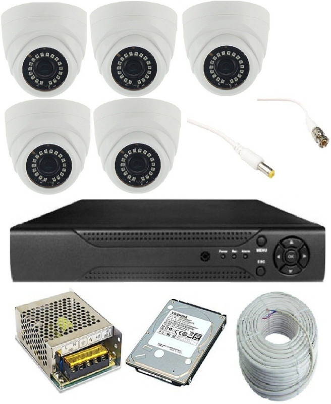ds vision DS VISION 2.4 MP 5 dome camera, 8 CHANNEL DVR, 1 TB HARD DISK, 8 CHANNEL POWER SUPPLY, 90 MTR WIRE BUNDLE Security Camera (1 TB, 8 Channel) Security Camera(1 TB, 8 Channel)