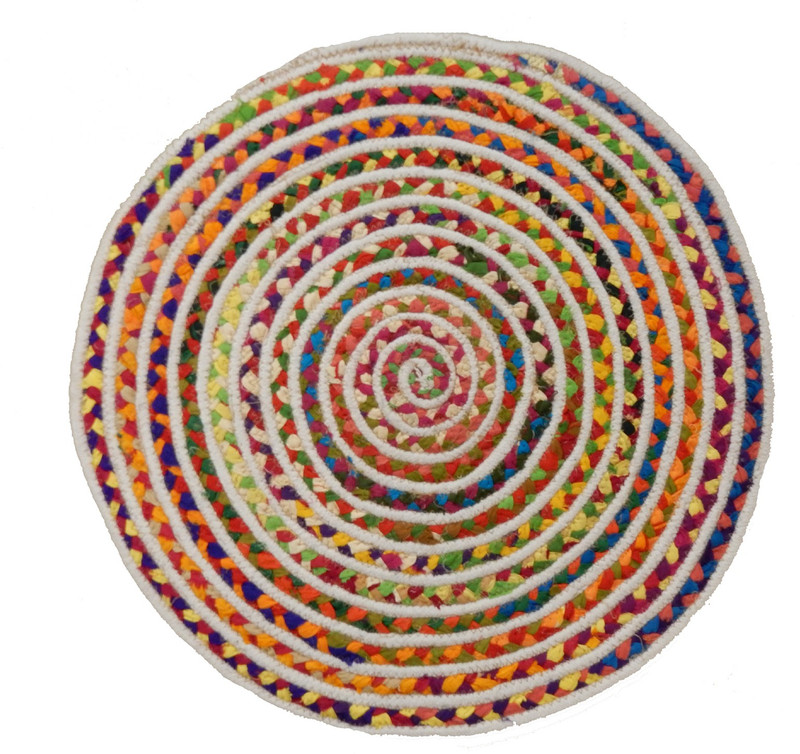 iinfinize Jute, Cotton Door Mat(Multicolor, Orange, Medium)