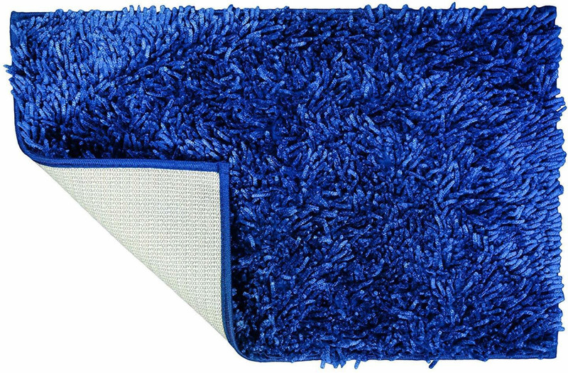 anayansh Velvet, Polyester Door Mat(Blue, Medium)
