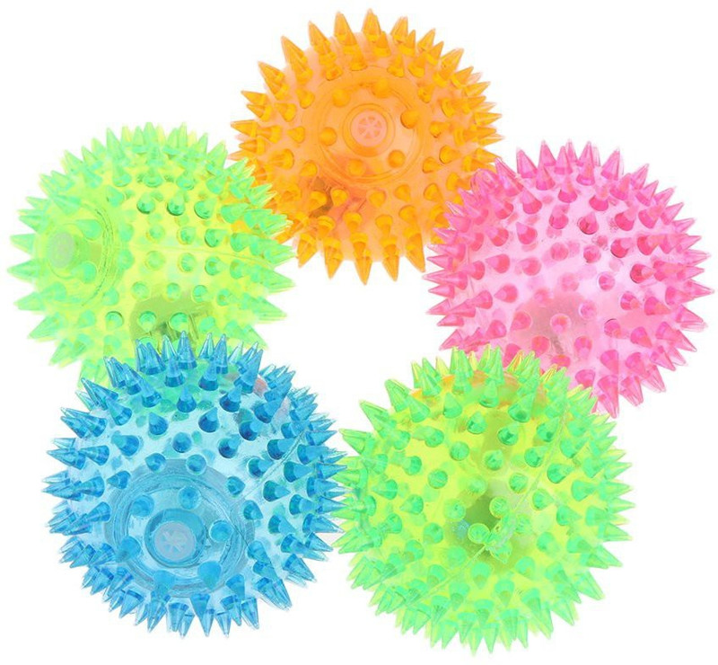 petkart PetKart Small 2.95" Pet Ball Dogs Cat Puppy Flash Light Squeaky Sensory Novelty High Bouncing Rubber Rubber Ball For Dog