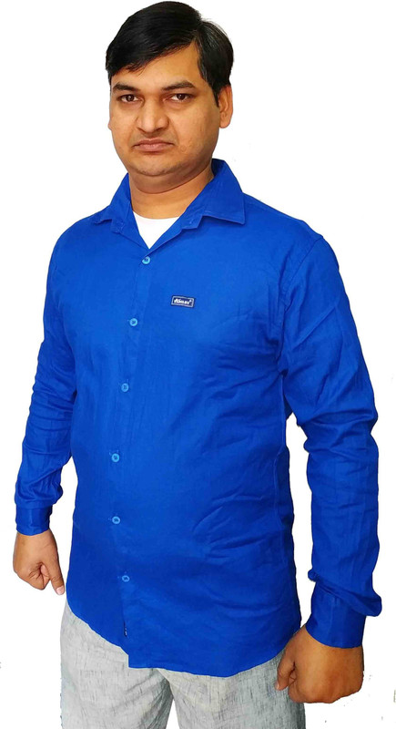 tyagiji Men & Women Solid Casual Blue Shirt