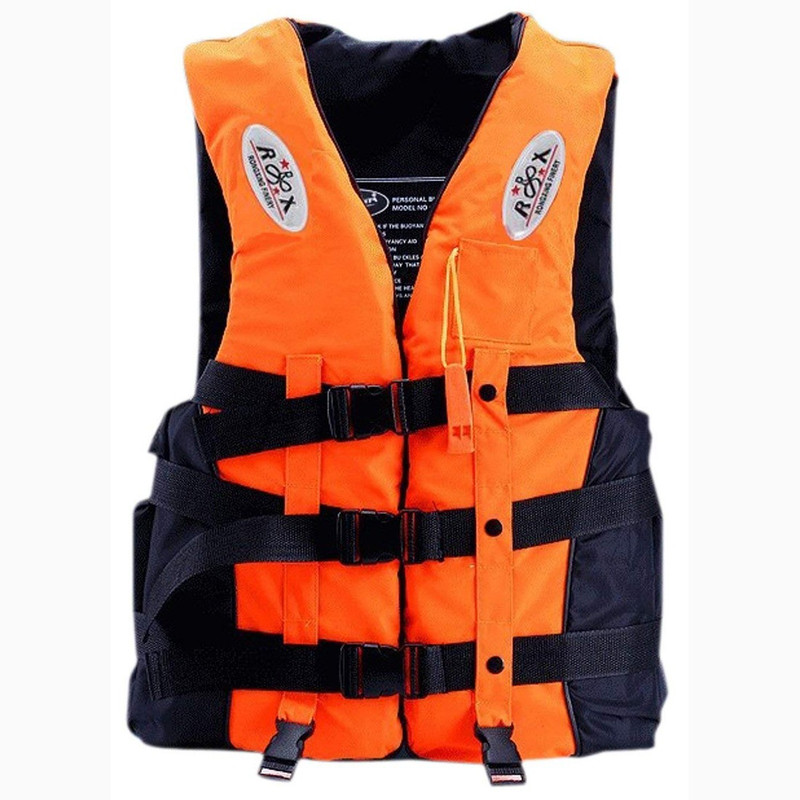 pinkparifashion Polyester Adult Life Jacket Swimming Boating Canoeing Fishing Ski Vest Whistle Swim Floatation Belt