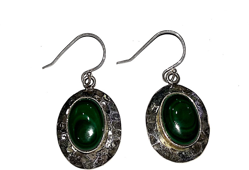 plato jewels pure 925 earrings studded with green MEL - CITE gemstone for girls daily party office casual wear Silver Drop Earring