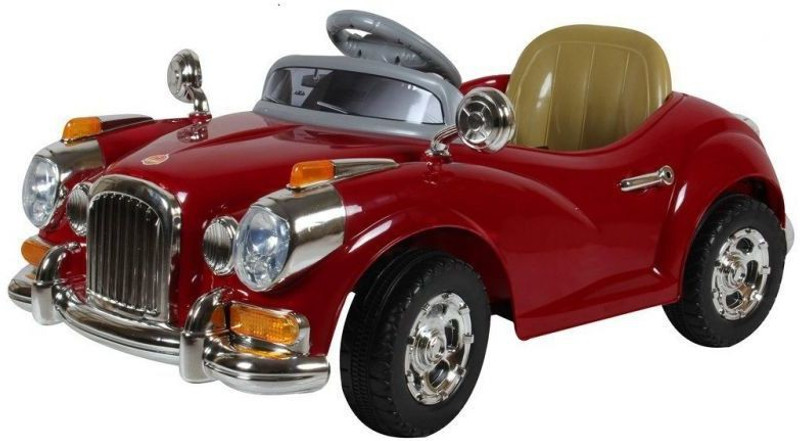 ewants VINTAGE Car Battery Operated Ride On(White, Maroon)