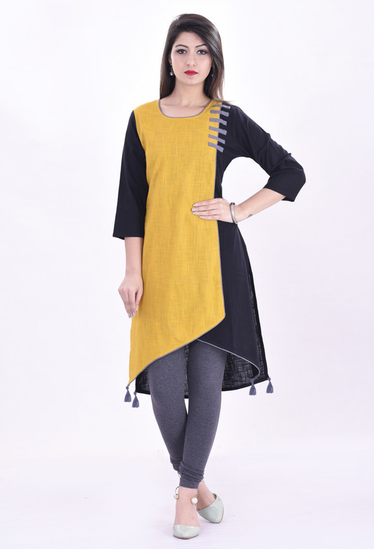 kalvia Casual Color Block Women Kurti(Multicolor)