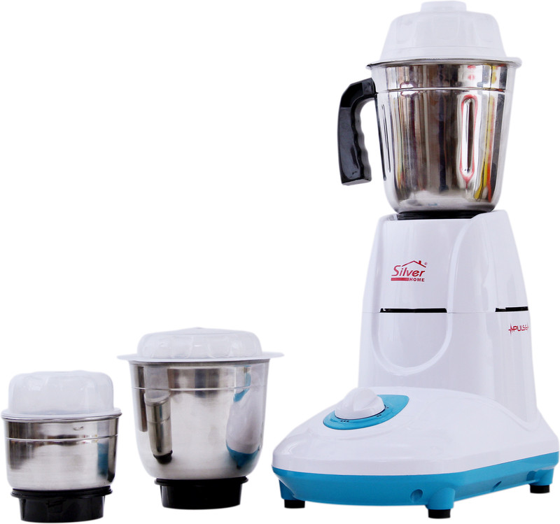 silver home SMIXERPULSE001 550 Mixer Grinder(White, 3 Jars)
