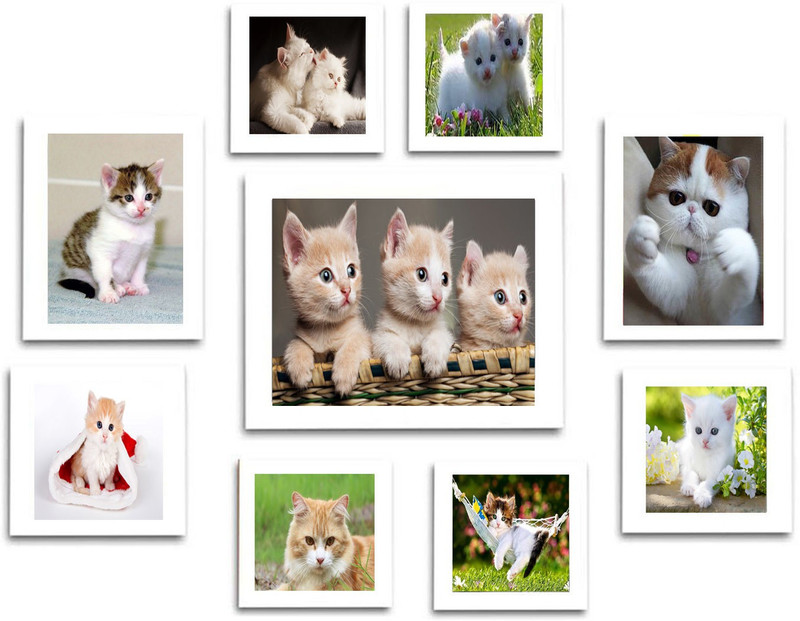 Aadinath Collection Wood, Acrylic, MDF Photo Frame(White, 9 Photos)