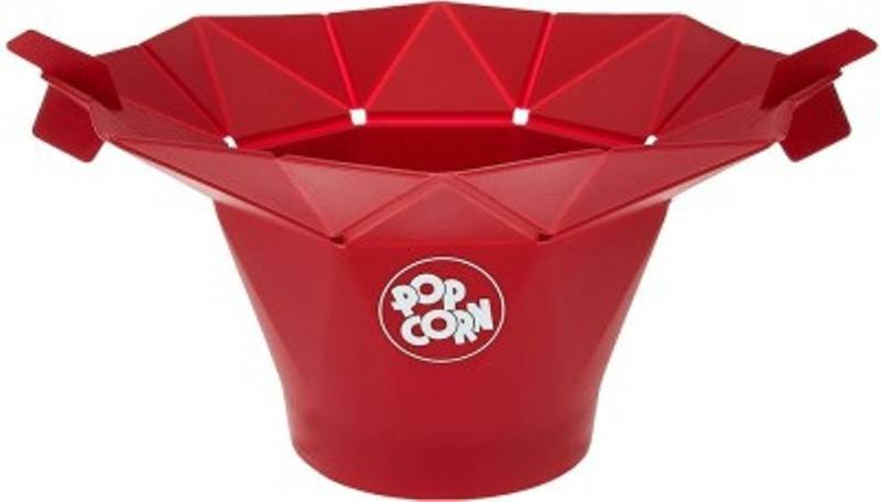 BEGMY Popcorn Bowl Healthy Snack Silicone Microwave Popcorn Maker (Red) 150 ml Popcorn Maker(Red Color)