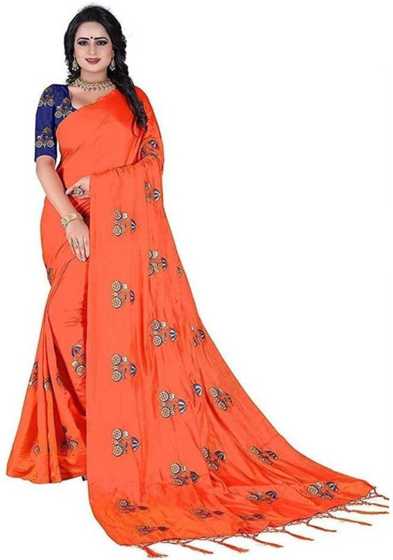 nv patel Embroidered Bollywood Poly Silk Saree(Pink)