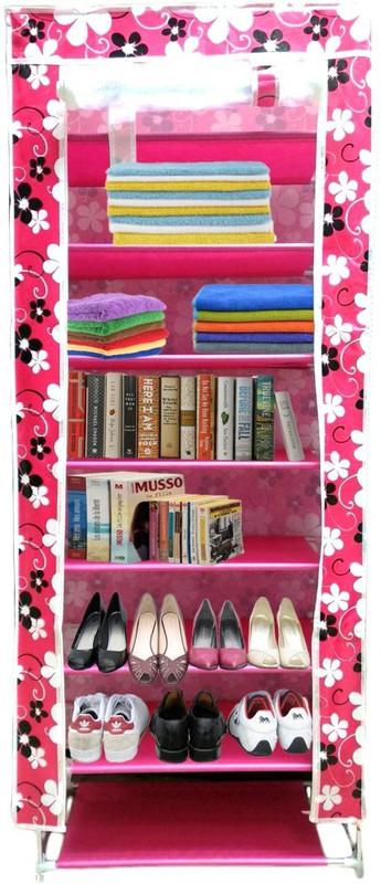 wewholeseller 8 Layer Organizer Metal Collapsible Shoe Rack Plastic Shoe Rack(Multicolor, 8 Shelves)