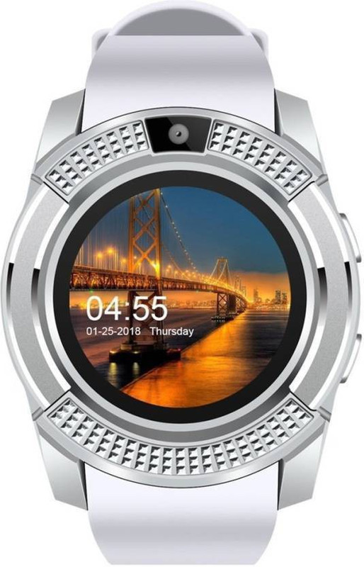 smooni v9 white Smartwatch(White Strap regular)