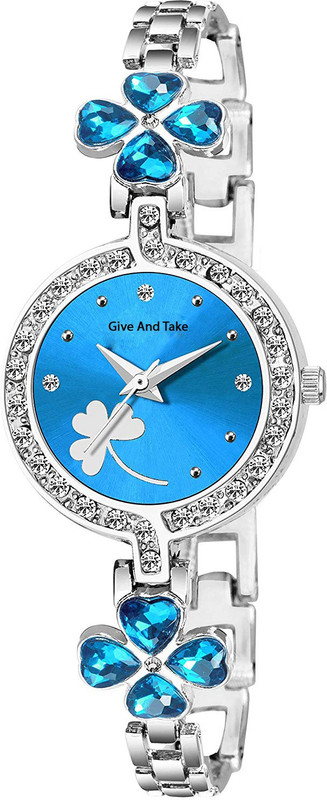 give and take GAT-k30 Sky Blue Diamond Analog watch for -girls best Sky blue Analog watch for-girls Analog Watch  - For Girls