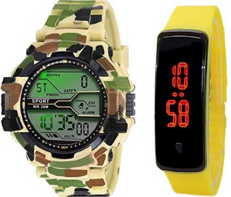 zeydan Stylish Military pattern Digital led watch and rubber led watch for men Digital Watch  - For Boys