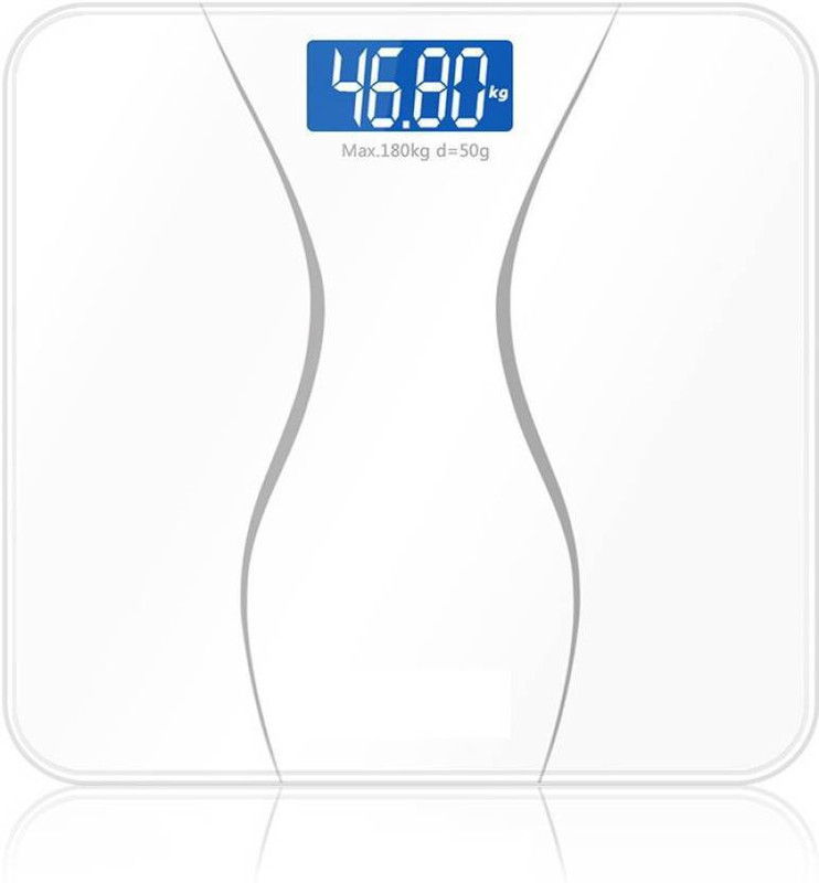 Rorian National Blind White LED Body Weight Machine Digital Glass Weighing Scale(White)