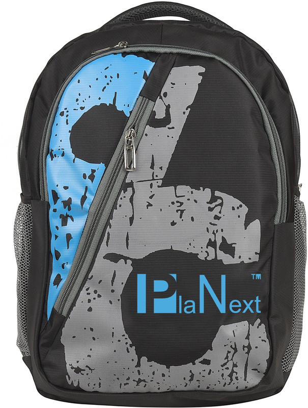 planext 16inch Laptop Backpack Expandable Blue and Black Design 21 L Laptop Backpack(Black, Blue, Grey)
