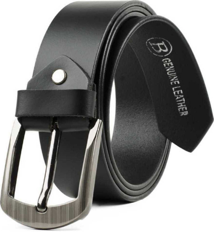 kaezri Men Casual Black Genuine Leather Belt