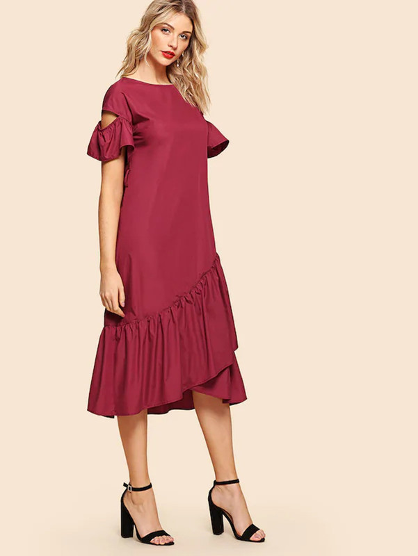 Stylyzr Women Drop Waist Maroon Dress | Desertcart Bahamas