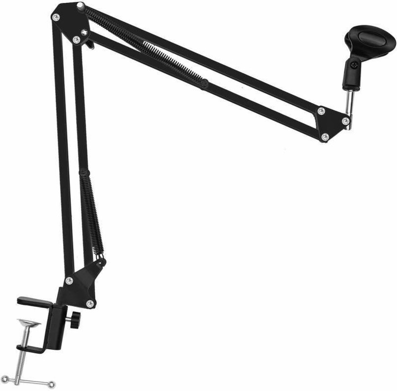 Zeom Microphone Suspension Boom Scissor Arm Stand Microphone stand  (Black) Microhone Stand(Black)