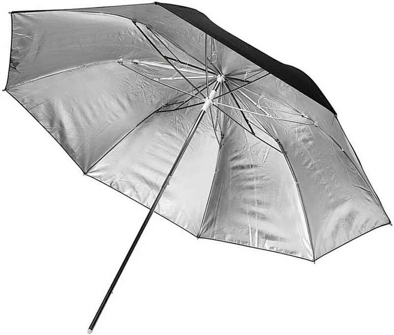 BOOSTY BRANDED 80cm umbrella for studio strobe flash sungun photography studio light flash Black, Silver Reflector Umbrella(80 cm)