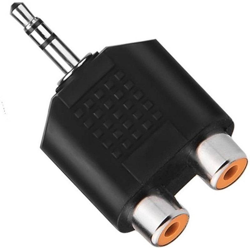 fangtooth  TV-out Cable 3.5MM Jack Stereo Male To Dual RCA Plug Female Adapter M/F Y Splitter RCA Audio Adapter Connector(Black, For TV)