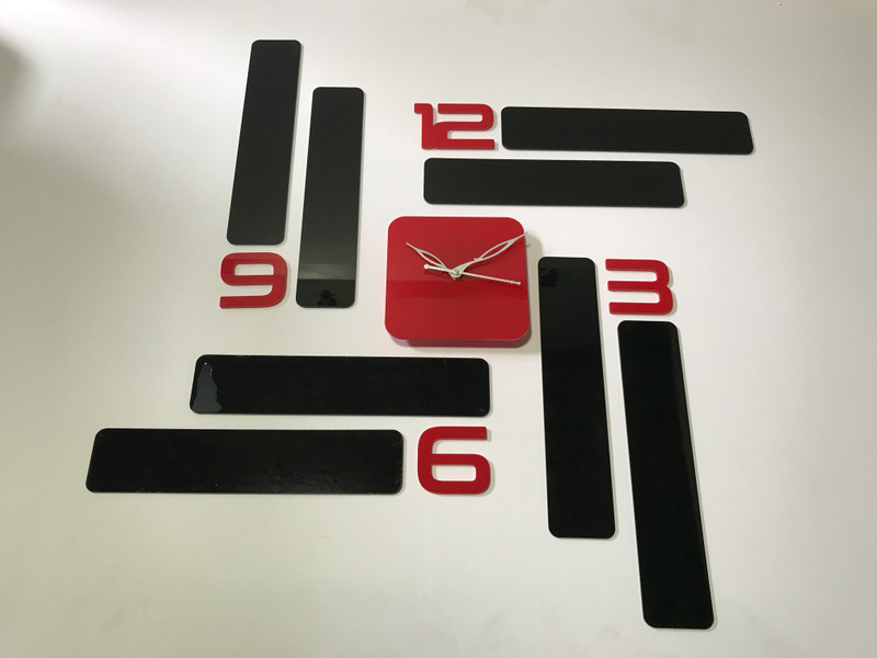 darkpyro Analog 36 cm X 24 cm Wall Clock(Red, Without Glass)
