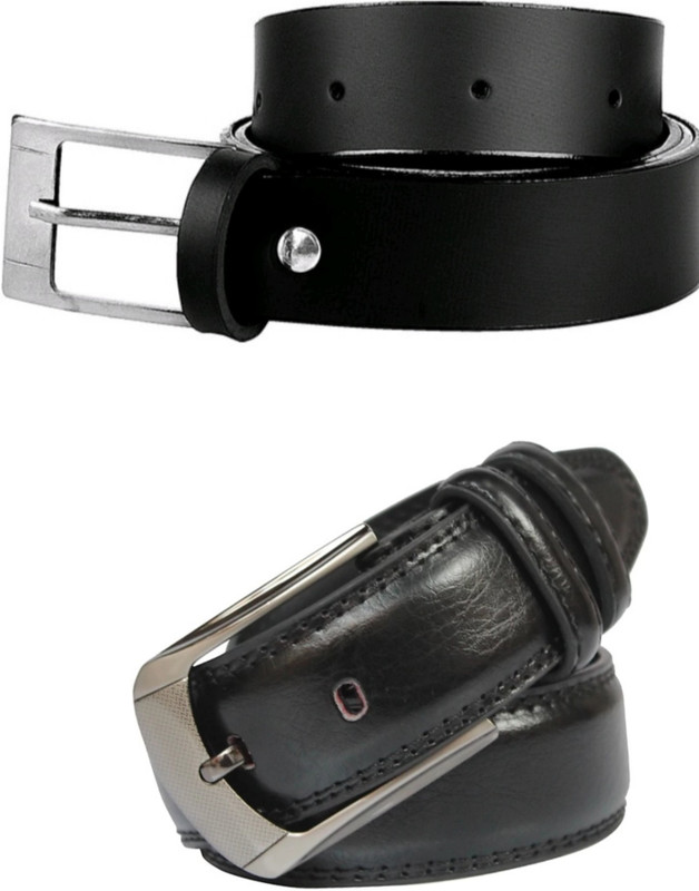 manan fashion Men Black Artificial Leather Belt