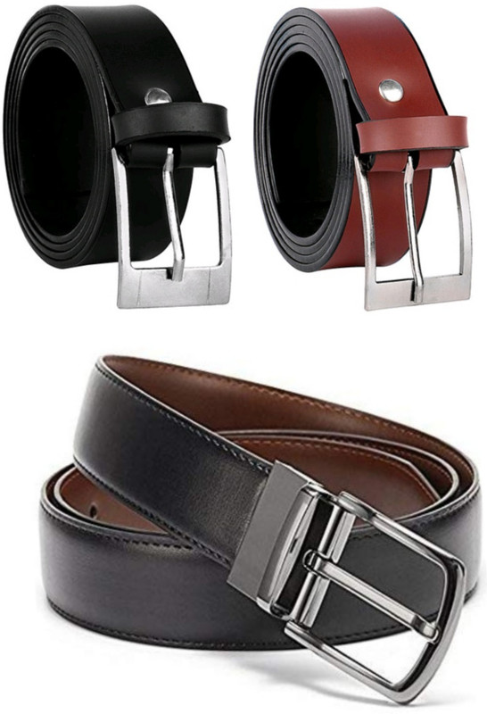 manan fashion Men Brown, Black Genuine Leather Belt