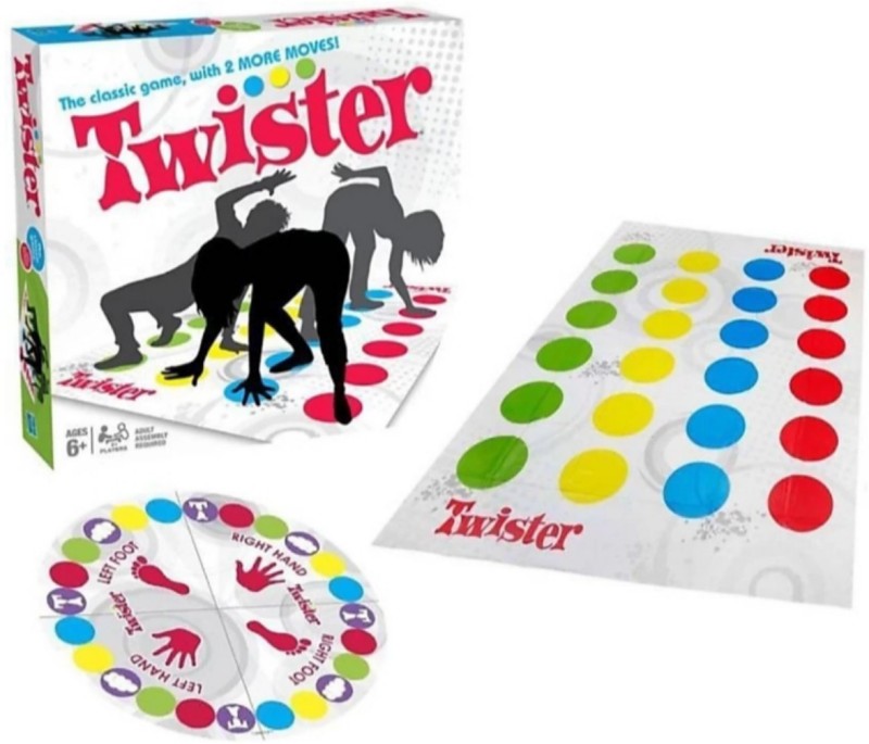 SANJARY Twister Board Game with Spinner and Cool Mat Board Game Multi-colour Board Game
