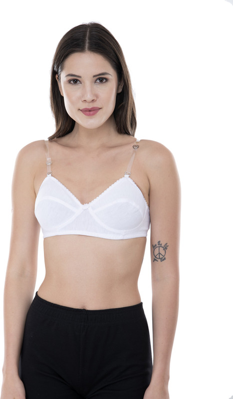 onliest Transparent bra Women Full Coverage Lightly Padded Bra(White)