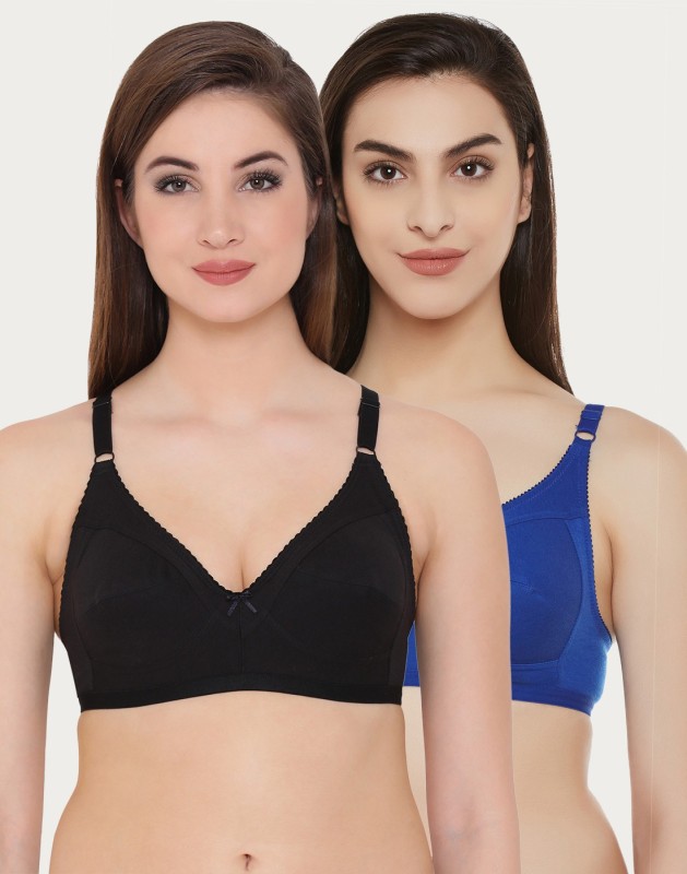 Clovia Pack of 2 Cotton Non-Padded Non-Wired Full Cup Bra Women T-Shirt...