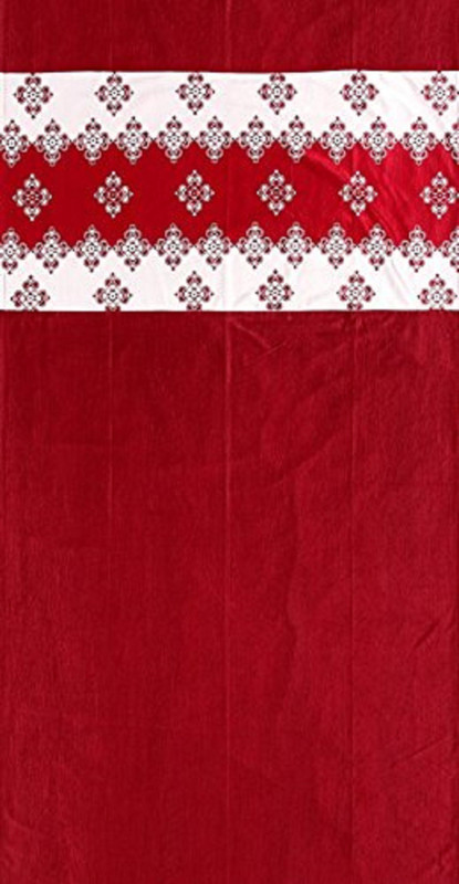 ram avtar 275 cm (9 ft) Polyester Long Door Curtain (Pack Of 2)(Printed, MAHROON PATCH)