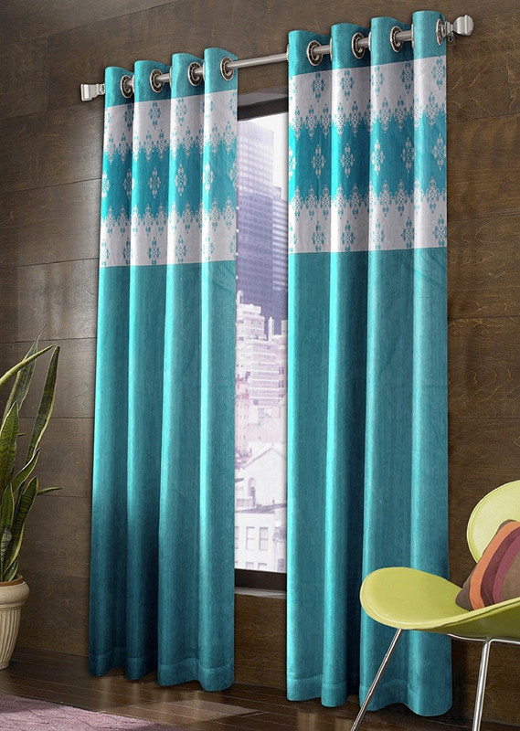ram avtar 214 cm (7 ft) Polyester Door Curtain (Pack Of 2)(Printed, FIROJI PATCH)