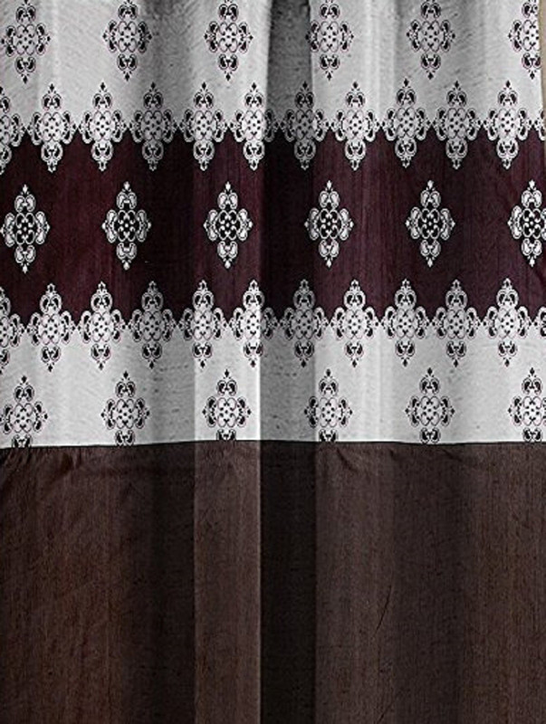 ram avtar 275 cm (9 ft) Polyester Long Door Curtain (Pack Of 2)(Printed, BROWN PATCH)