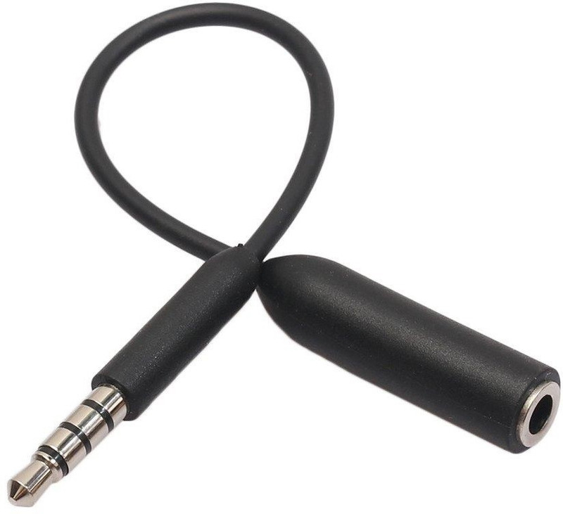 GVAAS Universal 3.5mm Male to Female Audio Extension Cable Short 10cm 4 Poles( FOR ALL 3.5MM JACKS ) 0.1 m Headphone Extension(Compatible with MP3 PLAYERS, MOBILE, LAPTOP, HOME THEATRE SYSTEM, TABLET, Black)