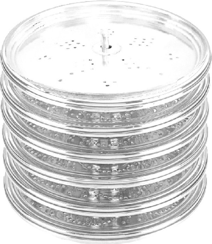 sahajavi Sahajavi Mirror Finished Stainless Steel 6 Plates Idiyappam Puttu Stand/Plates/Thattu Standard Idli Maker(6 Plates , 6 Idlis )