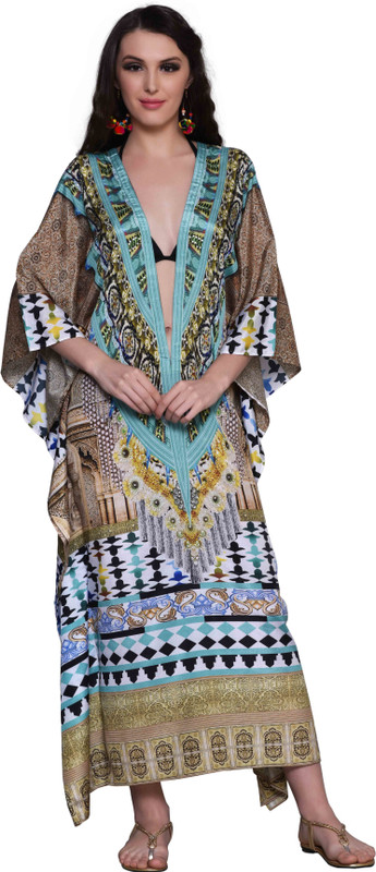 keyana Printed Syn. Silk Crepe Women Kaftan