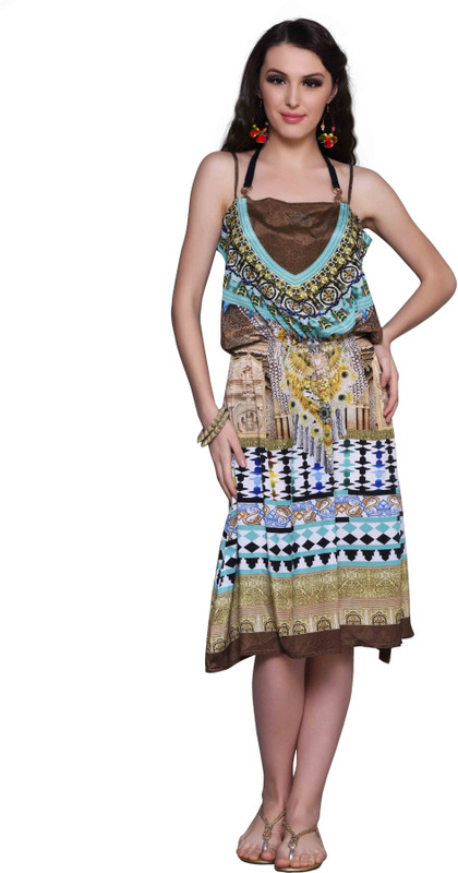 keyana Printed Syn. Silk Crepe Women Kaftan