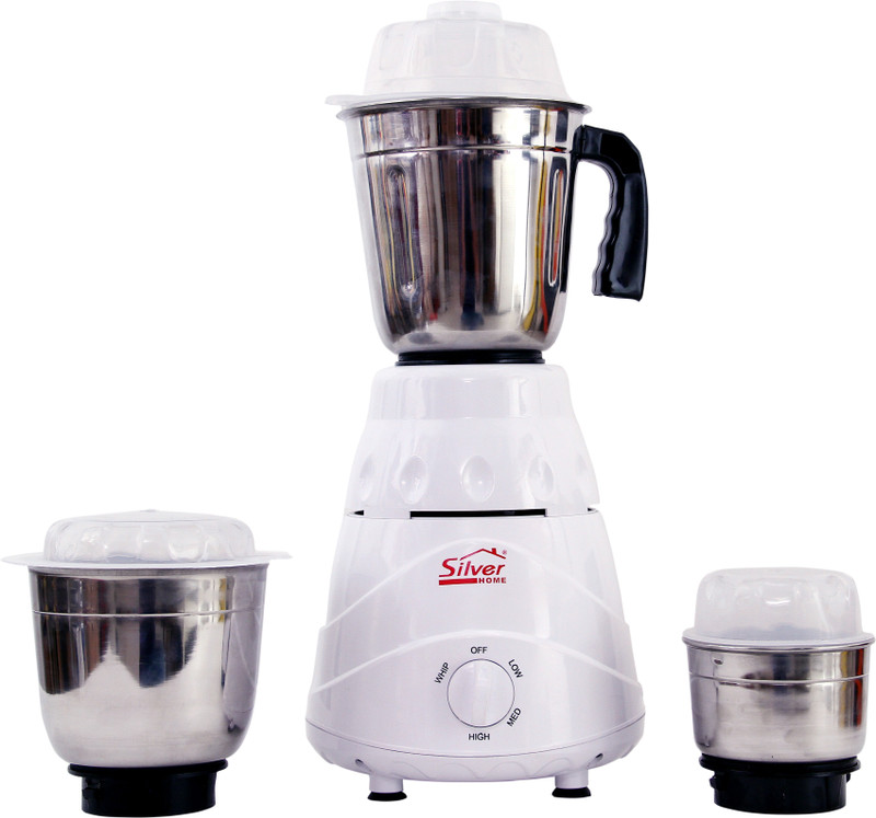 silver home ULTRA01 550 Mixer Grinder(White, 3 Jars)