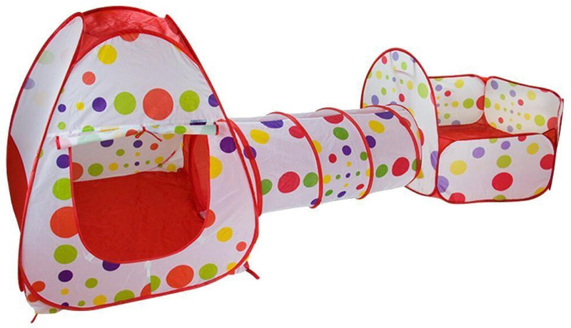 mogal enterprise 3-in-1 Foldable Tunnel Ball Pool Outdoor Tent House (Balls not Included) (Multicolor)(Multicolor)