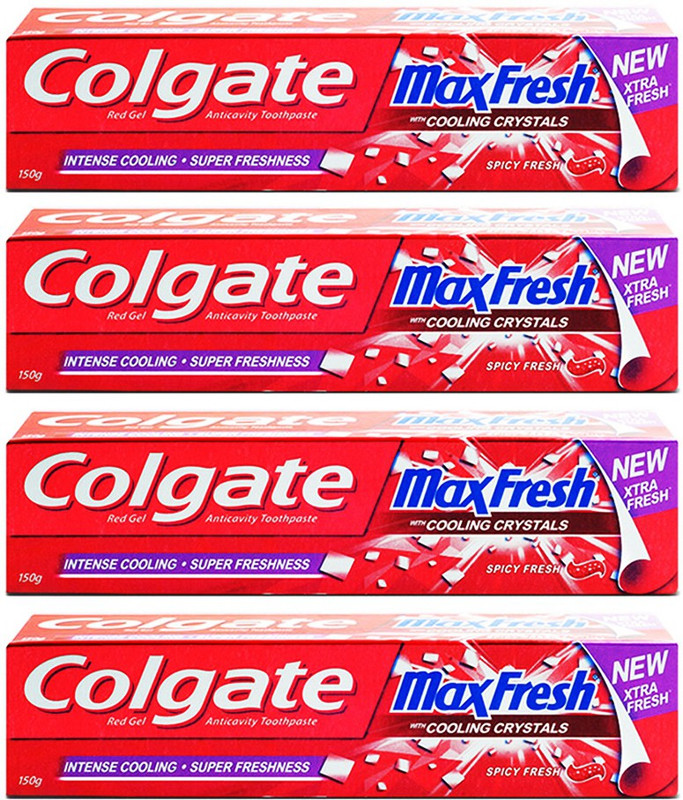 Colgate MaxFresh Toothpaste Gel, Spicy Fresh - 150gm (Buy 3 Get 1 Free) Toothpaste(600 g, Pack of 4)