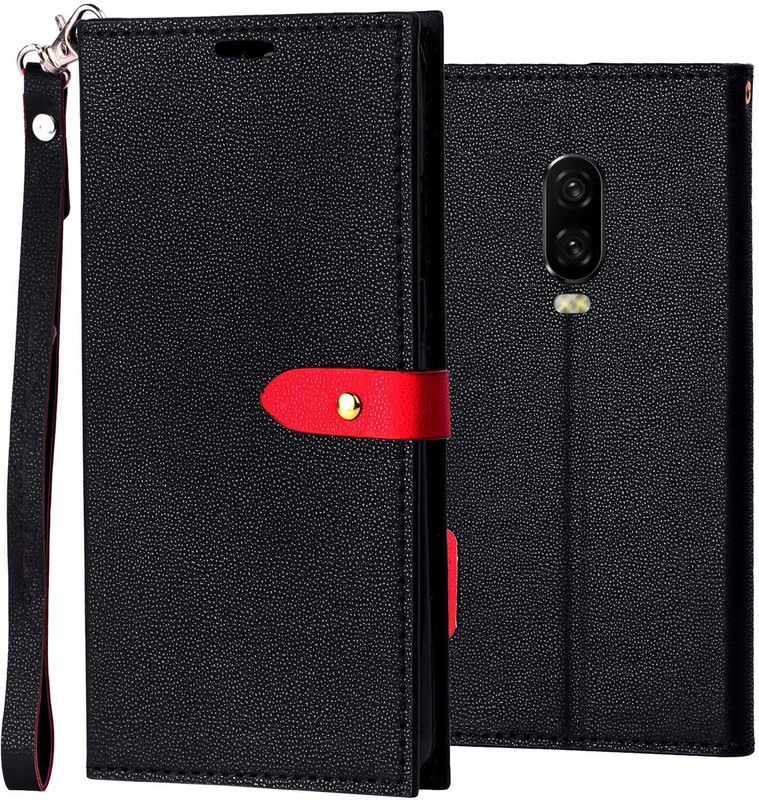 mobii care Flip Cover for One Plus 6T(black, Shock Proof)