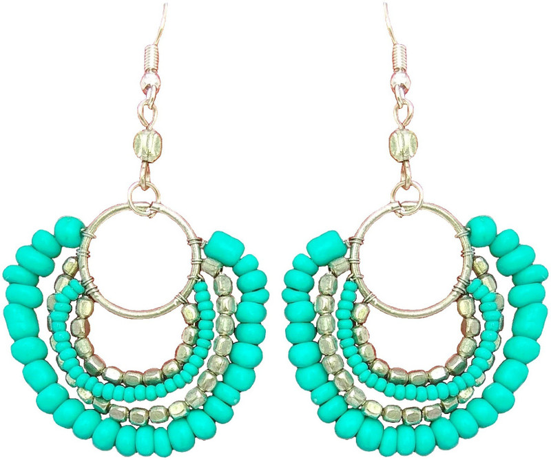 abhisu antique jewellery hand made antique beads earrings for girls top Pearl Copper, Brass, Plastic Chandbali Earring